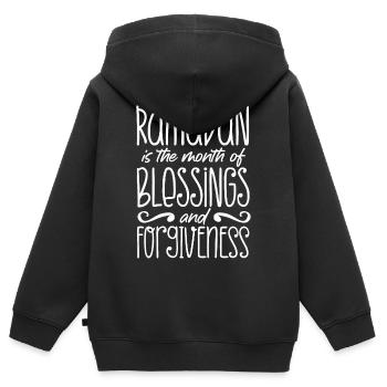 Ramadan-Feier, Muslimischer Feiertag - Kinder Premium Organic Zip Hoodie - Schwarz - Hinten - AI Model Kid Male (0cm)