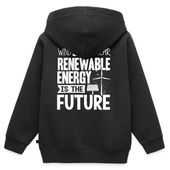 Solarenergie, Erneuerbare Energie - Kinder Premium Organic Zip Hoodie - Schwarz - Hinten - AI Model Kid Male (0cm)