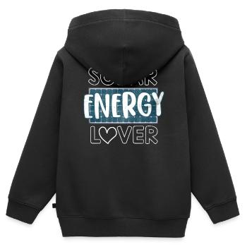 Solarenergie, Erneuerbare Energie - Kinder Premium Organic Zip Hoodie - Schwarz - Hinten - AI Model Kid Male (0cm)