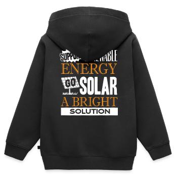 Solarenergie, Erneuerbare Energie - Kinder Premium Organic Zip Hoodie - Schwarz - Hinten - AI Model Kid Male (0cm)