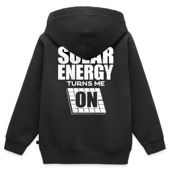 Solarenergie, Erneuerbare Energie - Kinder Premium Organic Zip Hoodie - Schwarz - Hinten - AI Model Kid Male (0cm)