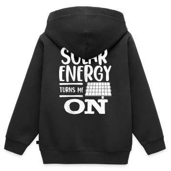 Solarenergie, Erneuerbare Energie - Kinder Premium Organic Zip Hoodie - Schwarz - Hinten - AI Model Kid Male (0cm)