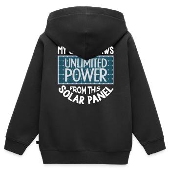 Solarenergie, Erneuerbare Energie - Kinder Premium Organic Zip Hoodie - Schwarz - Hinten - AI Model Kid Male (0cm)