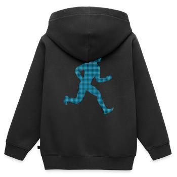 Faire du jogging - Sweat Premium à capuche zippé enfant bio - noir - Dos - AI Model Kid Male (0cm)