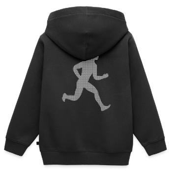 Faire du jogging - Sweat Premium à capuche zippé enfant bio - noir - Dos - AI Model Kid Male (0cm)
