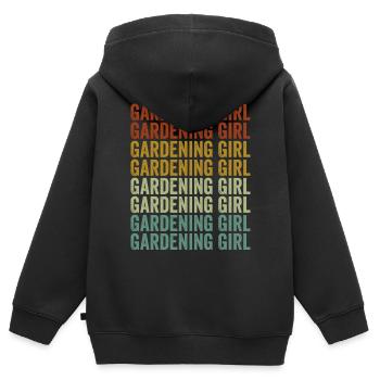 Jardinage Filles jardinage Filles - Sweat Premium à capuche zippé enfant bio - noir - Dos - AI Model Kid Male (0cm)