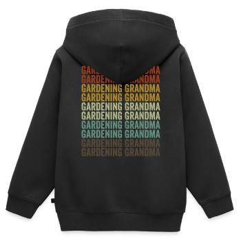 Gartenarbeit Oma Gartenarbeit Oma Gärtnerin Frau - Kinder Premium Organic Zip Hoodie - Schwarz - Hinten - AI Model Kid Male (0cm)