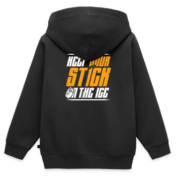 Behalten Sie Ihren Stock Auf Dem Eissport-torhüter - Kinder Premium Organic Zip Hoodie - Schwarz - Hinten - AI Model Kid Male (0cm)