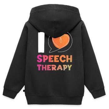 Speech Therapist Therapy Assistant - Kinder Premium Organic Zip Hoodie - Schwarz - Hinten - AI Model Kid Male (0cm)