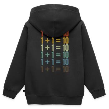 1 + 1 = 10 Software-Entwickler Programmierung - Kinder Premium Organic Zip Hoodie - Schwarz - Hinten - AI Model Kid Male (0cm)