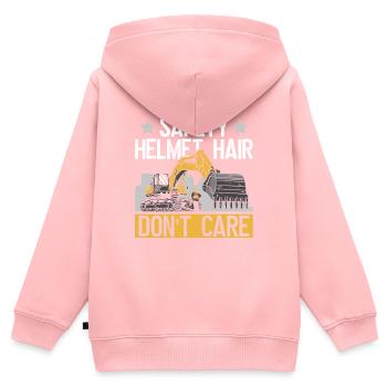 Baggerfahrer Baggern Bagger - Sweat Premium à capuche zippé enfant bio - rose - Dos - AI Model Kid Female (0cm)