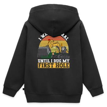 Bagger Baggerfahrer - Kinder Premium Organic Zip Hoodie - Schwarz - Hinten - AI Model Kid Male (0cm)