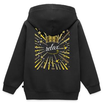 relax 1 - Sweat Premium à capuche zippé enfant bio - noir - Dos - AI Model Kid Male (0cm)