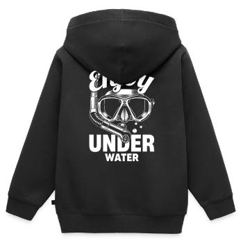 Schnorcheln, Schnorcheln, Tauchen, Unterwasser - Kinder Premium Organic Zip Hoodie - Schwarz - Hinten - AI Model Kid Male (0cm)