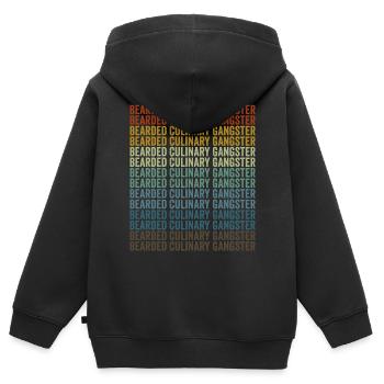 Bearded Culinary Gangster Chef Cooking Ku - Kids Premium Organic Zip-up Hoodie - black - Back - AI Model Kid Male (0cm)