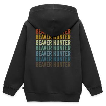 Chasseurs de castors Chasseurs de castors Chasseurs de castors - Sweat Premium à capuche zippé enfant bio - noir - Dos - AI Model Kid Male (0cm)