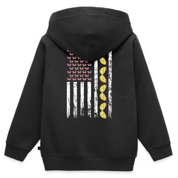 American Carnival Masquerade Mardi Gras - Kids Premium Organic Zip-up Hoodie - black - Back - AI Model Kid Male (0cm)
