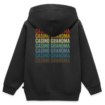 Casino Oma Spielautomat Casino Lover Oma - Kinder Premium Organic Zip Hoodie - Schwarz - Hinten - AI Model Kid Male (0cm)