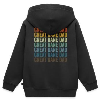 Deutsche Dogge Papa Deutsche Dogge Hundeliebhaber - Kinder Premium Organic Zip Hoodie - Schwarz - Hinten - AI Model Kid Male (0cm)