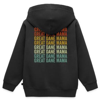 Deutsche Dogge Mama Deutsche Dogge Hundeliebhaber - Kinder Premium Organic Zip Hoodie - Schwarz - Hinten - AI Model Kid Male (0cm)