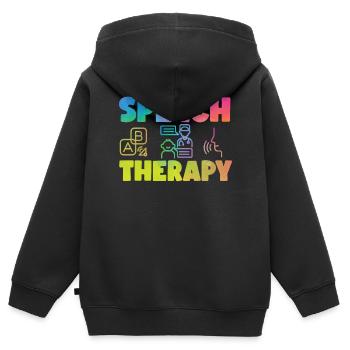Speech Therapist Therapy Assistant - Kinder Premium Organic Zip Hoodie - Schwarz - Hinten - AI Model Kid Male (0cm)