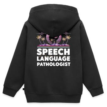Speech Therapist Therapy Assistant - Kinder Premium Organic Zip Hoodie - Schwarz - Hinten - AI Model Kid Male (0cm)
