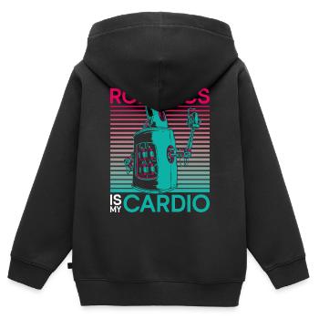 Robot Robotique Ingénieur Robotique Robotique - Sweat Premium à capuche zippé enfant bio - noir - Dos - AI Model Kid Male (0cm)