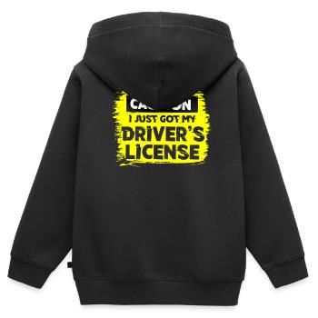 Neuer Führerschein - Kinder Premium Organic Zip Hoodie - Schwarz - Hinten - AI Model Kid Male (0cm)
