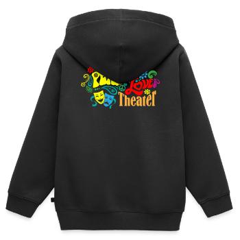 Broadway, Comédie musicale, Théâtre - Sweat Premium à capuche zippé enfant bio - noir - Dos - AI Model Kid Male (0cm)
