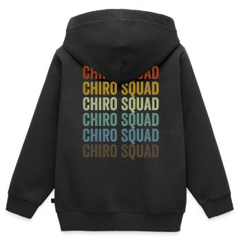 Chiro Squad Chiropraticien - Sweat Premium à capuche zippé enfant bio - noir - Dos - AI Model Kid Male (0cm)
