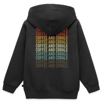 Kaffee und Korallen Korallenriff Korallenaquarium - Kinder Premium Organic Zip Hoodie - Schwarz - Hinten - AI Model Kid Male (0cm)