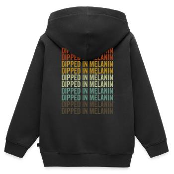 Dipped in Melanin Melanin Brown Skin Black G - Kids Premium Organic Zip-up Hoodie - black - Back - AI Model Kid Male (0cm)