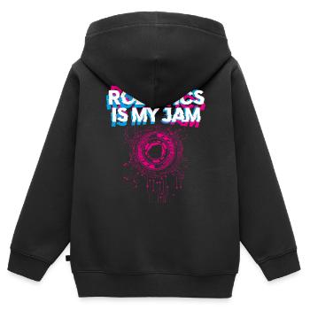 Robot Robotique Ingénieur Robotique Robotique - Sweat Premium à capuche zippé enfant bio - noir - Dos - AI Model Kid Male (0cm)