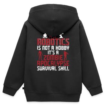 Robot Robotique Ingénieur Robotique Robotique - Sweat Premium à capuche zippé enfant bio - noir - Dos - AI Model Kid Male (0cm)
