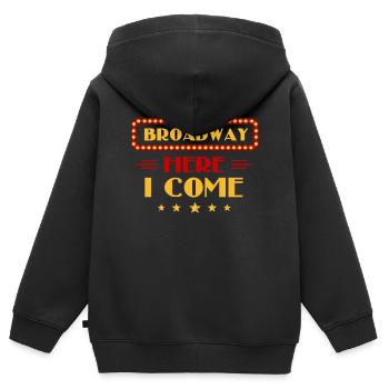 Broadway, Musical, Nerd de théâtre - Sweat Premium à capuche zippé enfant bio - noir - Dos - AI Model Kid Male (0cm)