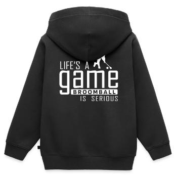 Broadway, Musical, Nerd de théâtre - Sweat Premium à capuche zippé enfant bio - noir - Dos - AI Model Kid Male (0cm)