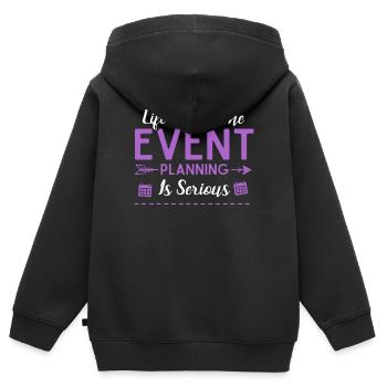 Veranstaltungsplanung, Veranstaltungsplaner - Kinder Premium Organic Zip Hoodie - Schwarz - Hinten - AI Model Kid Male (0cm)