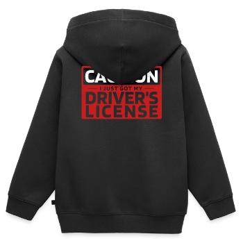Neuer Führerschein - Kinder Premium Organic Zip Hoodie - Schwarz - Hinten - AI Model Kid Male (0cm)