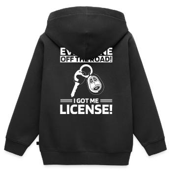 Neuer Führerschein - Kinder Premium Organic Zip Hoodie - Schwarz - Hinten - AI Model Kid Male (0cm)