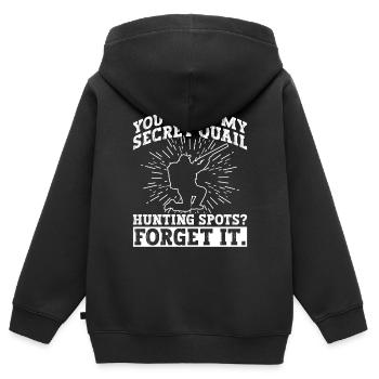 Wachteljäger Wachtel - Kinder Premium Organic Zip Hoodie - Schwarz - Hinten - AI Model Kid Male (0cm)