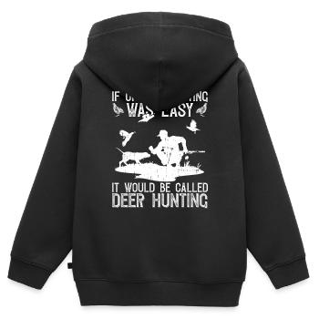 Wachteljäger - Kinder Premium Organic Zip Hoodie - Schwarz - Hinten - AI Model Kid Male (0cm)