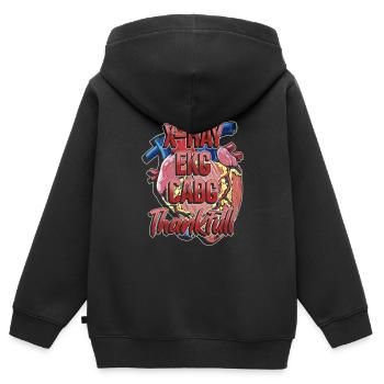 Herz Bypass Arterie Herz OP - Kinder Premium Organic Zip Hoodie - Schwarz - Hinten - AI Model Kid Male (0cm)