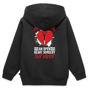 Herztransplantation Herz OP Frau - Sweat Premium à capuche zippé enfant bio - noir - Dos - AI Model Kid Male (0cm)