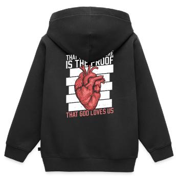 Herztransplantations Herz OP Herzoperation - Sweat Premium à capuche zippé enfant bio - noir - Dos - AI Model Kid Male (0cm)