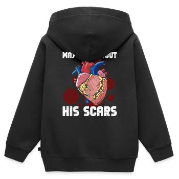 Herzoperation Herz OP Herztransplantation - Sweat Premium à capuche zippé enfant bio - noir - Dos - AI Model Kid Male (0cm)