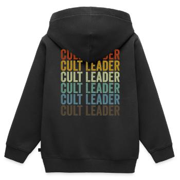 Sektenführer Sektenführer - Kinder Premium Organic Zip Hoodie - Schwarz - Hinten - AI Model Kid Male (0cm)