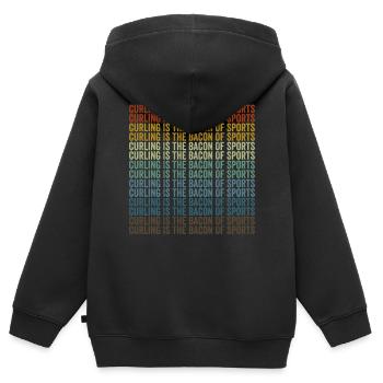 Curling ist der Speck des Sports Speck Curler - Kinder Premium Organic Zip Hoodie - Schwarz - Hinten - AI Model Kid Male (0cm)