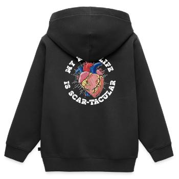 Herzoperation Herz OP Herztransplantation - Sweat Premium à capuche zippé enfant bio - noir - Dos - AI Model Kid Male (0cm)