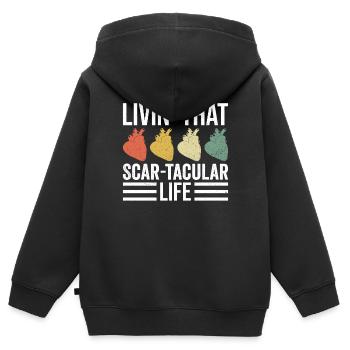 Herz OP Herztransplantation - Sweat Premium à capuche zippé enfant bio - noir - Dos - AI Model Kid Male (0cm)