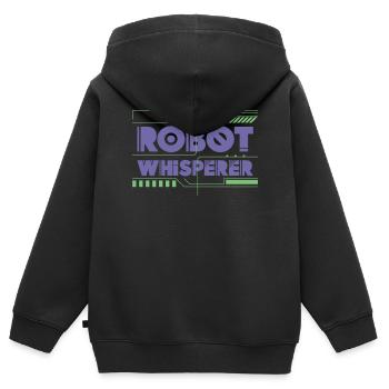Robot Robotique Ingénieur Robot - Sweat Premium à capuche zippé enfant bio - noir - Dos - AI Model Kid Male (0cm)